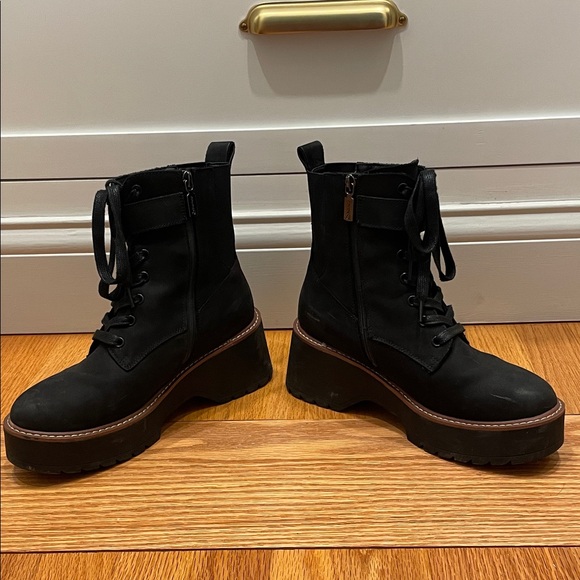 Blondo Black Lace-Up Combat Boots - Picture 2 of 6